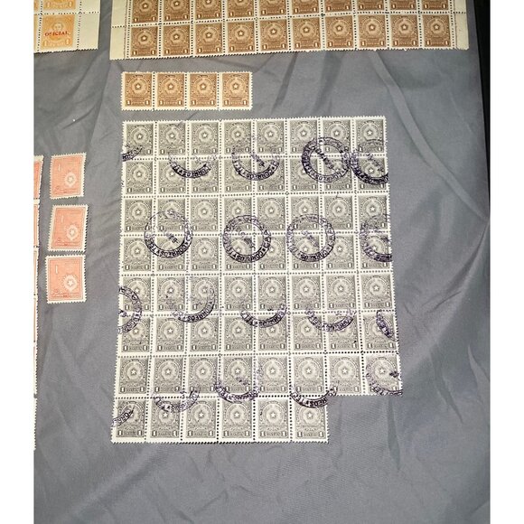 Paraguay Mint & Cancelled Stamp Blocks Lot Officials & Centimos Early Issues - Picture 6 of 6